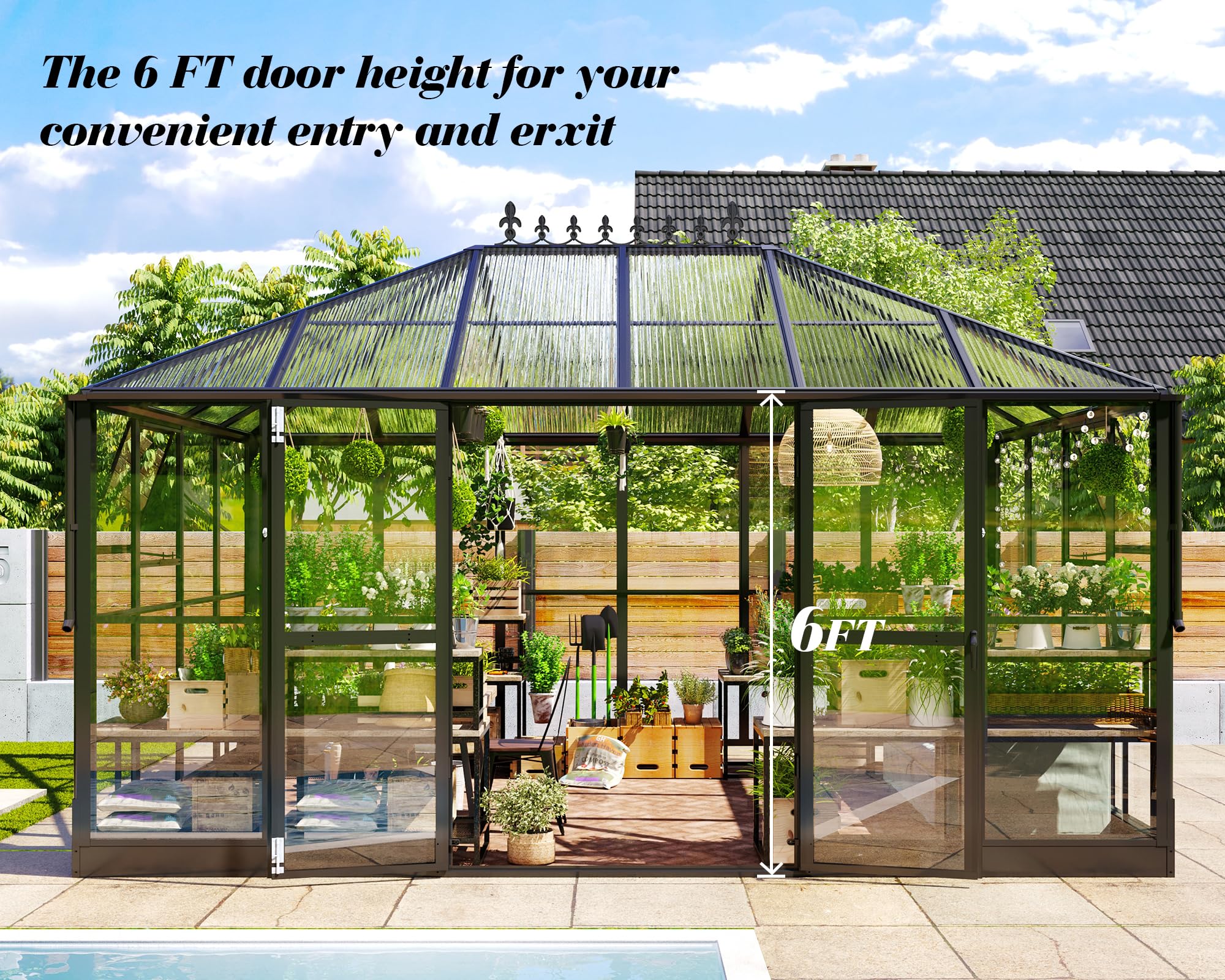 Amazon.com : Jocisland 14x9.5x9 FT Outdoor Polycarbonate